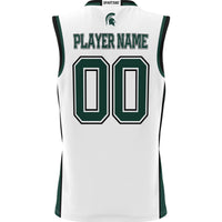 Michigan State Spartans Basketball Jersey, White Sportswear Jersey Shirt, Sleeveless Athletic Tank Jersey, Casual Gift for Men