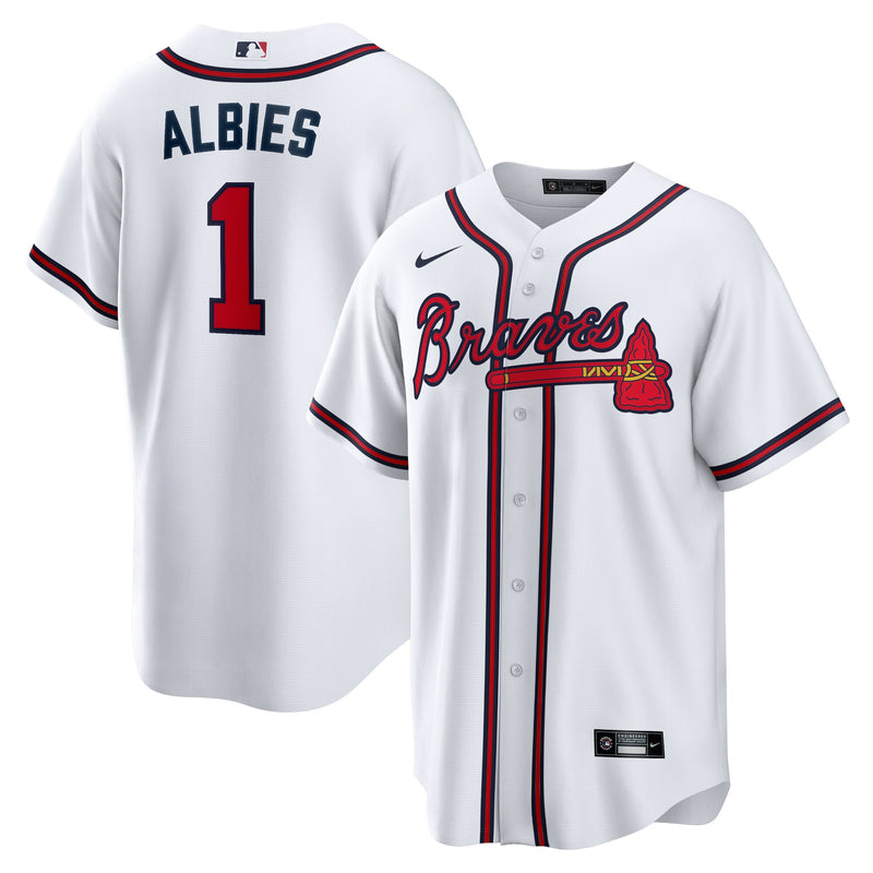 Ozzie Albies Atlanta Braves Baseball Jersey, White Replica Sportswear Jersey Shirt, Lightweight Breathable Athletic Jersey, Casual Gift for Men