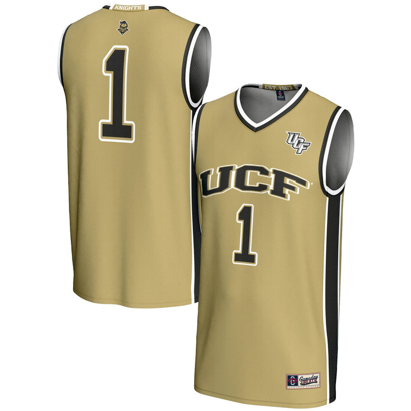 UCF Knights Basketball Jersey, Gold Lightweight Sportswear Jersey Shirt, Sleeveless Athletic Tank Jersey, Casual Gift for Men, Style 200845005