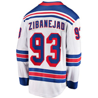Mika Zibanejad New York Rangers Hockey Jersey, White Breakaway Sportswear Jersey Shirt, Long Sleeve Hockey Sweater Jersey, Casual Gift for Men