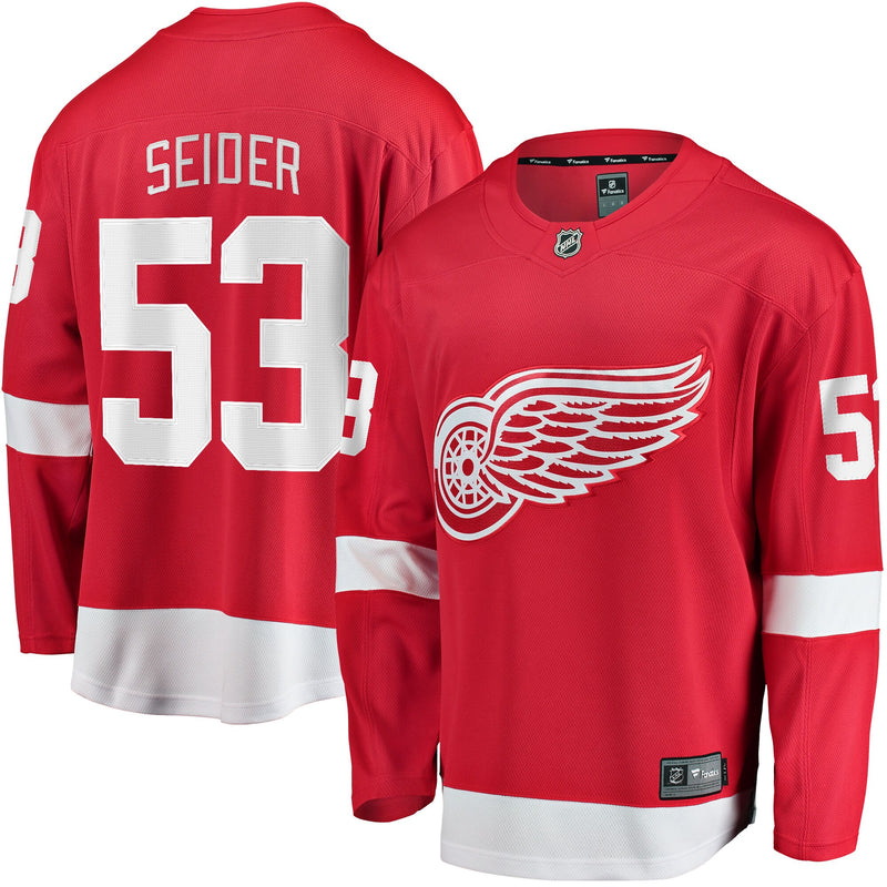 Moritz Seider Detroit Red Wings Hockey Jersey, Breakaway Home Sportswear Jersey Shirt, Long Sleeve Hockey Sweater Jersey, Casual Gift for Men