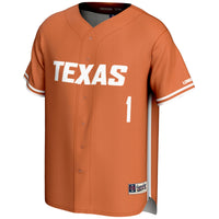 Texas Longhorns Lightweight Baseball Jersey, Orange Sportswear Jersey Shirt, Lightweight Breathable Athletic Jersey, Casual Gift for Men