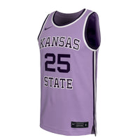 Kansas State Wildcats Basketball Jersey, Lavender Replica Retro Sportswear Jersey Shirt, Sleeveless Athletic Tank Jersey, Casual Gift for Men