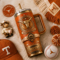 TEX Baseball Heritage - A Longhorn Crest in Burnt Orange and Brass
