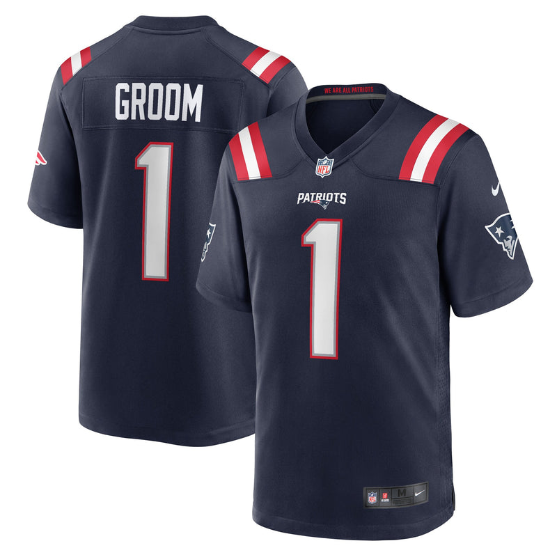 Number Groom New England Patriots Football Jersey, Navy Sportswear Jersey Shirt, Lightweight Breathable Athletic Jersey, Casual Gift for Men