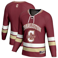 Charleston Cougars Hockey Jersey, Maroon Sportswear Jersey Shirt, Long Sleeve Hockey Sweater Jersey, Casual Gift for Men
