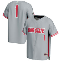 Ohio State Buckeyes Lightweight Baseball Jersey, Gray Sportswear Jersey Shirt, Lightweight Breathable Athletic Jersey, Casual Gift for Men