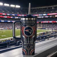 NE - Foxborough Deco Emblem, Navy and Silver Wraparound