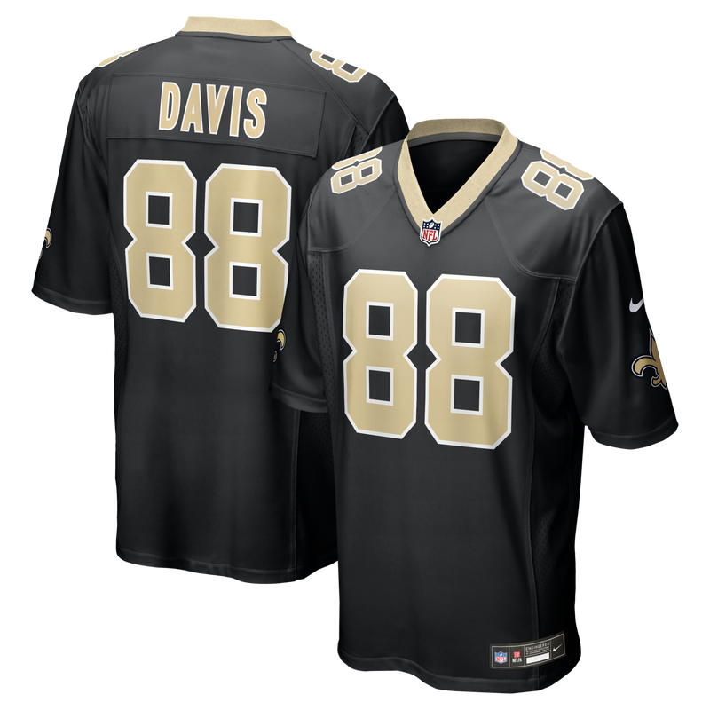 Shaquan Davis New Orleans Saints Football Jersey, Black Sportswear Jersey Shirt, Lightweight Breathable Athletic Jersey, Casual Gift for Men