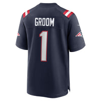 Number Groom New England Patriots Football Jersey, Navy Sportswear Jersey Shirt, Lightweight Breathable Athletic Jersey, Casual Gift for Men