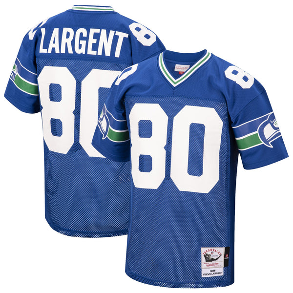 Seattle Seahawks 1985 Steve Largent Royal Authentic Throwback Retired Player Jersey