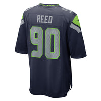 Jarran Reed Seattle Seahawks Football Jersey, Navy Game Sportswear Jersey Shirt, Lightweight Breathable Athletic Jersey, Casual Gift for Men