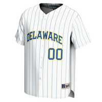 Delaware Fightin' Blue Hens Baseball Jersey, White Sportswear Jersey Shirt, Lightweight Breathable Athletic Jersey, Casual Gift for Men