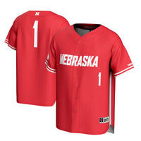 Nebraska Huskers Lightweight Baseball Jersey, Scarlet Sportswear Jersey Shirt, Lightweight Breathable Athletic Jersey, Casual Gift for Men