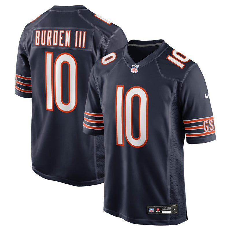 Luther Burden III Chicago Bears Football Jersey, Navy Game Sportswear Jersey Shirt, Lightweight Breathable Athletic Jersey, Casual Gift for Men