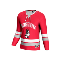 Boston University Hockey Jersey, Scarlet Sportswear Jersey Shirt, Long Sleeve Hockey Sweater Jersey, Casual Gift for Men, Style 203020098