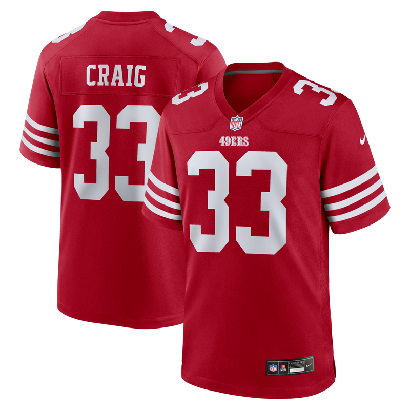 Roger Craig San Francisco 49ers Football Jersey, Scarlet Sportswear Jersey Shirt, Lightweight Breathable Athletic Jersey, Casual Gift for Men