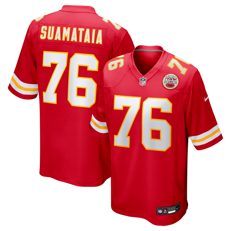 Kingsley Suamataia Kansas City Chiefs Football Jersey, Red Sportswear Jersey Shirt, Lightweight Breathable Athletic Jersey, Casual Gift for Men