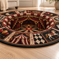 Big Top Nocturne - Circus Medallion Round Rug