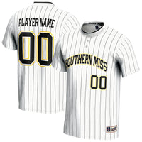 Southern Miss Golden Eagles Softball Jersey, White Sportswear Jersey Shirt, Lightweight Breathable Athletic Jersey, Casual Gift for Men
