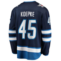 Cole Koepke Winnipeg Jets Hockey Jersey, Navy Breakaway Home Sportswear Jersey Shirt, Long Sleeve Hockey Sweater Jersey, Casual Gift for Men
