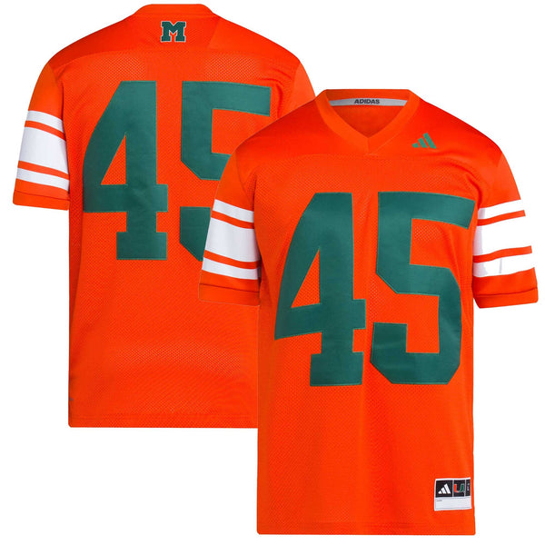 #45 Miami Hurricanes Football Icon Premier Jersey - Orange