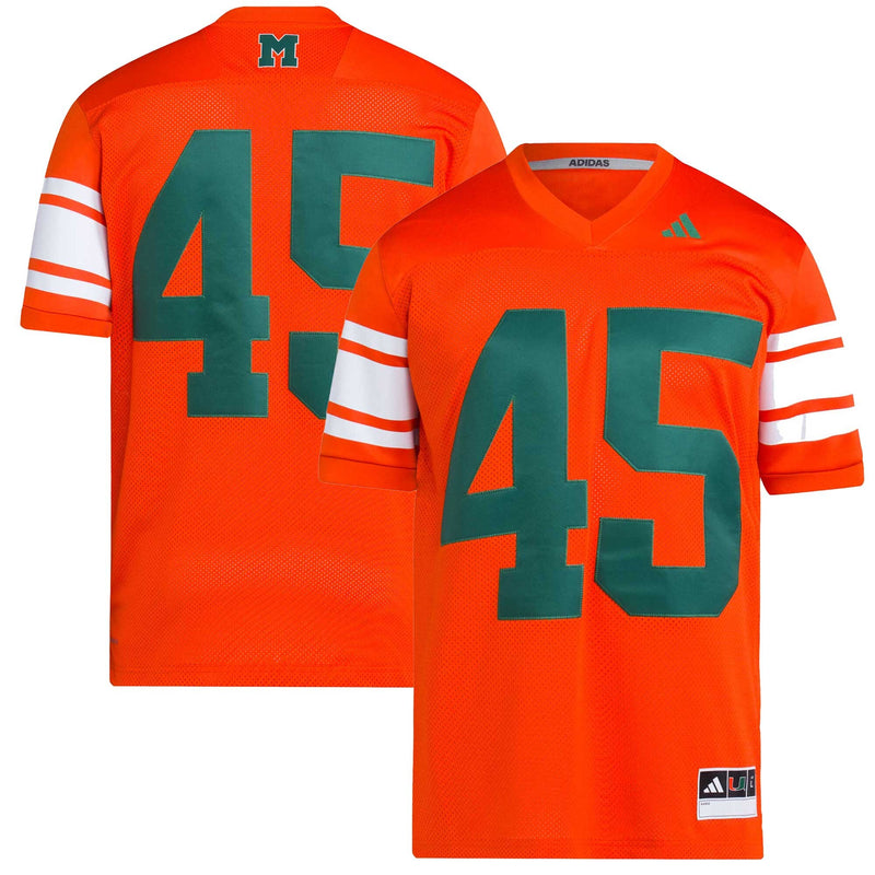 Miami Hurricanes Football Jersey, Orange Sportswear Jersey Shirt, Lightweight Breathable Athletic Jersey, Casual Gift for Men, Style 200889034