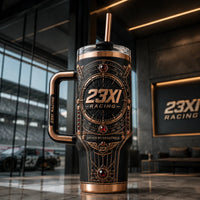 23XI - Gauge Face Elegance on a Rose Gold Tumbler