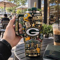 GB Titletown - Layered Green and Gold Collage Tumbler