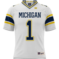 Michigan Wolverines Football Jersey, White Sportswear Jersey Shirt, Lightweight Breathable Athletic Jersey, Casual Gift for Men, Style 200425319