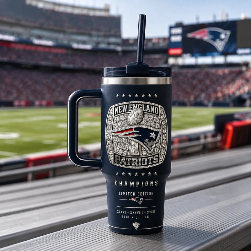 NE - Championship Ring Emblem Tumbler in Midnight Navy
