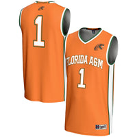 Florida A&M Rattlers Basketball Jersey, Orange Lightweight Sportswear Jersey Shirt, Sleeveless Athletic Tank Jersey, Casual Gift for Men