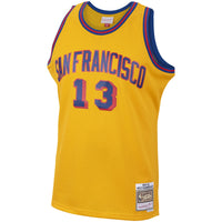 Wilt Chamberlain Basketball Jersey, Gold Swingman Sportswear Jersey Shirt, Sleeveless Athletic Tank Jersey, Casual Gift for Men