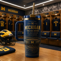 MICH and The Big House - Navy and Gold Stadium Tumbler