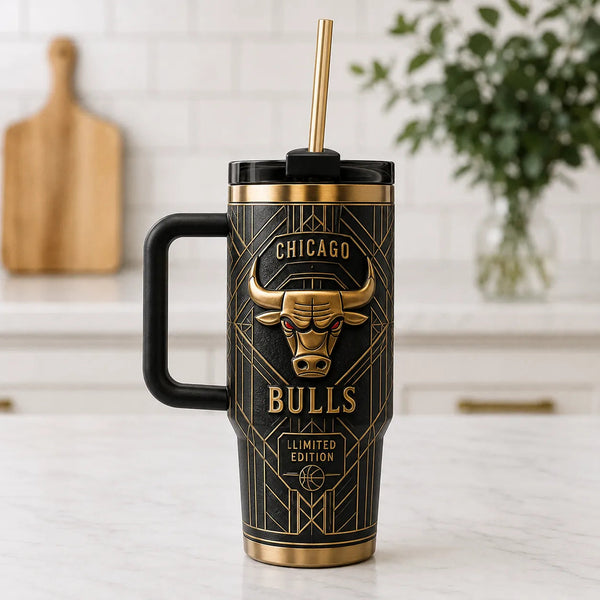CHI Deco - Gold Bull Emblem on Black Tumbler - main