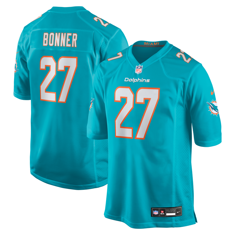 Ethan Bonner Miami Dolphins Football Jersey, Aqua Game Sportswear Jersey Shirt, Lightweight Breathable Athletic Jersey, Casual Gift for Men