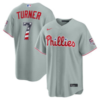 Trea Turner Philadelphia Phillies Baseball Jersey, Gray Sportswear Jersey Shirt, Lightweight Breathable Athletic Jersey, Casual Gift for Men