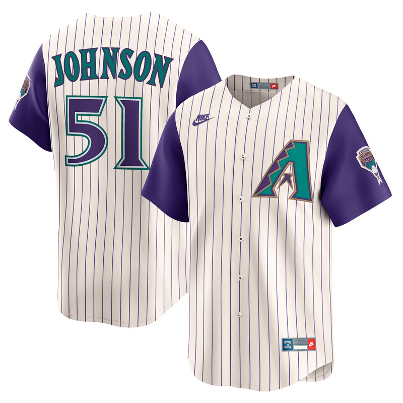 Randy Johnson Arizona Diamondbacks Baseball Jersey, Cream Sportswear Jersey Shirt, Lightweight Breathable Athletic Jersey, Casual Gift for Men
