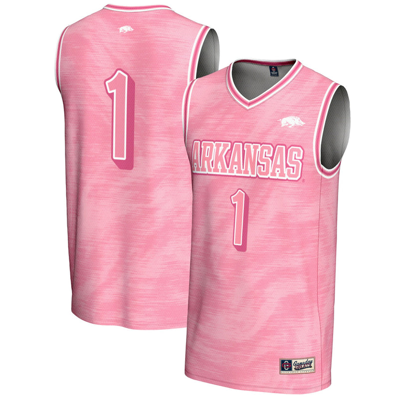 Arkansas Razorbacks Basketball Jersey, Pink Lightweight Sportswear Jersey Shirt, Sleeveless Athletic Tank Jersey, Casual Gift for Men