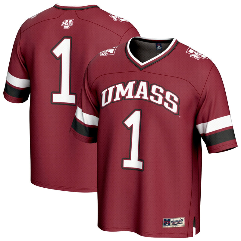 UMass Minutemen Football Jersey, Maroon Fashion Lightweight Sportswear Jersey Shirt, Lightweight Breathable Athletic Jersey, Casual Gift for Men
