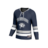 New Hampshire Wildcats Hockey Jersey, Navy Sportswear Jersey Shirt, Long Sleeve Hockey Sweater Jersey, Casual Gift for Men