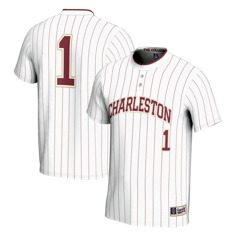 Charleston Cougars Softball Jersey, White Lightweight Sportswear Jersey Shirt, Lightweight Breathable Athletic Jersey, Casual Gift for Men