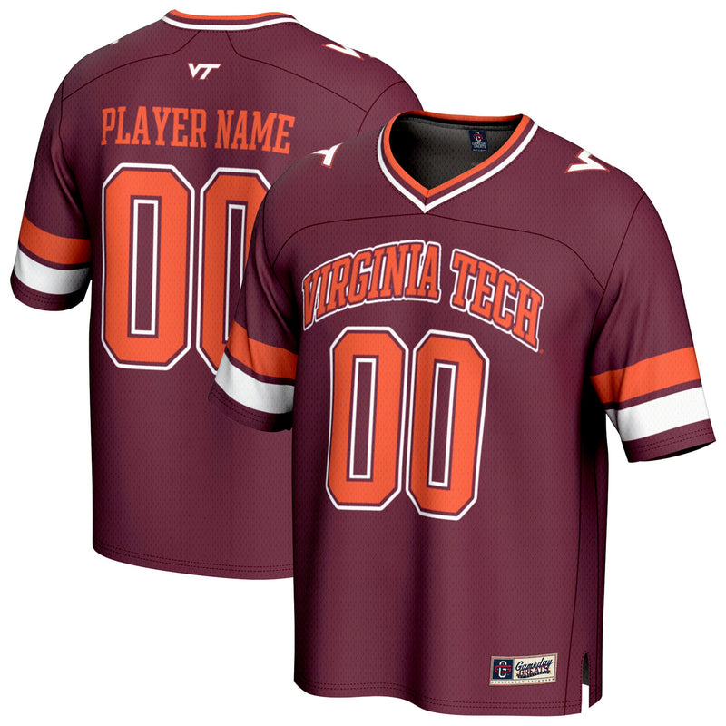 Virginia Tech Hokies Football Jersey, Maroon Fashion Sportswear Jersey Shirt, Lightweight Breathable Athletic Jersey, Casual Gift for Men