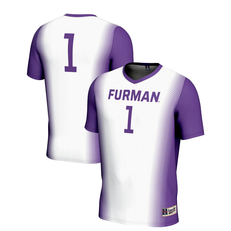 Furman Paladins Soccer Jersey, White Lightweight Sportswear Jersey Shirt, Lightweight Breathable Athletic Jersey, Casual Gift for Men