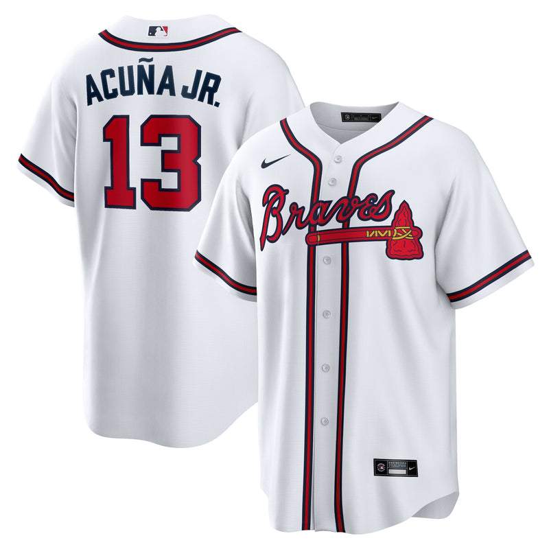 Ronald Acuna Jr. Atlanta Braves Baseball Jersey, White Sportswear Jersey Shirt, Lightweight Breathable Athletic Jersey, Casual Gift for Men