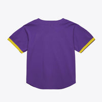 LSU Tigers Mesh Button-Up Baseball Jersey, Purple Sportswear Jersey Shirt, Lightweight Breathable Athletic Jersey, Casual Gift for Men