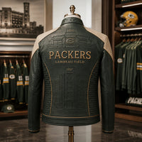 GB Field Lines - Green and Cream Paneled Statement Jacket