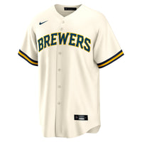 Brice Turang Milwaukee Brewers Baseball Jersey, Cream Sportswear Jersey Shirt, Lightweight Breathable Athletic Jersey, Casual Gift for Men