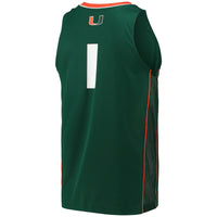 Miami Hurricanes Swingman Basketball Jersey, Green Sportswear Jersey Shirt, Sleeveless Athletic Tank Jersey, Casual Gift for Men