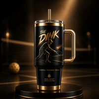 The Dink - Gold-on-Black Pickleball Tumbler Built for Impact